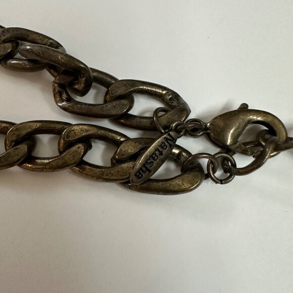 Natasha Spiked Leopard Head Choker Necklace Chunky Brass Tone Goth Punk Y2K - Picture 8 of 10